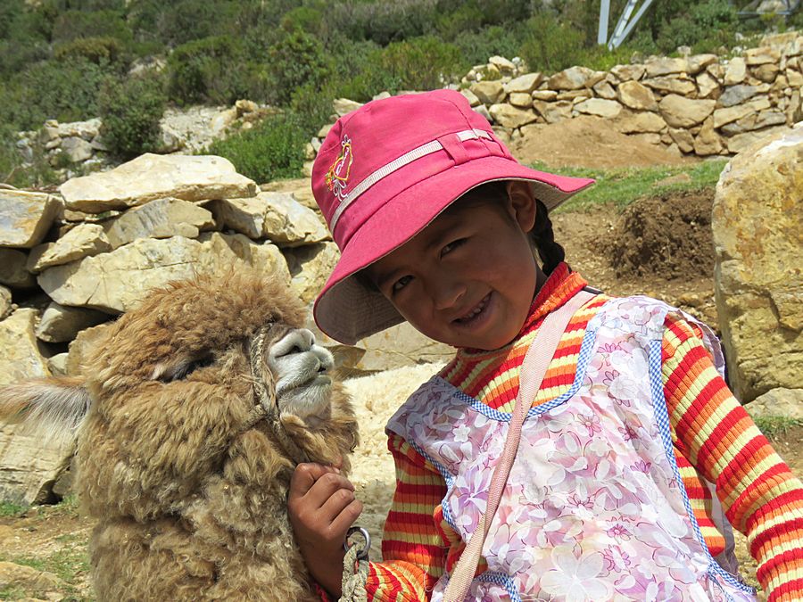 girl and alpaca