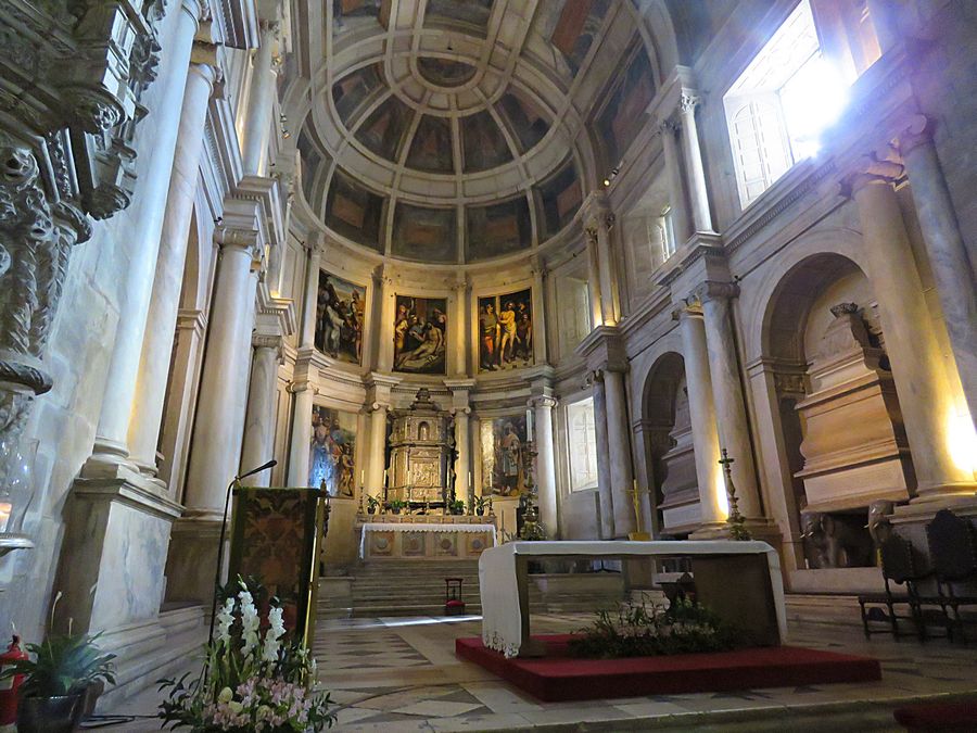 Inside church