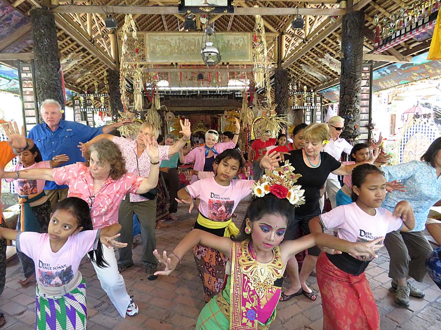 dance students and tour group