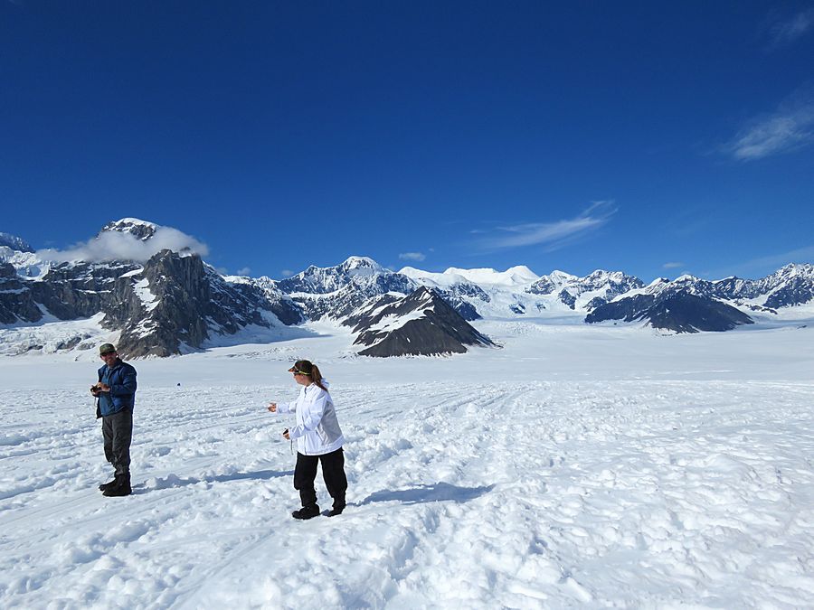 walking on glacier