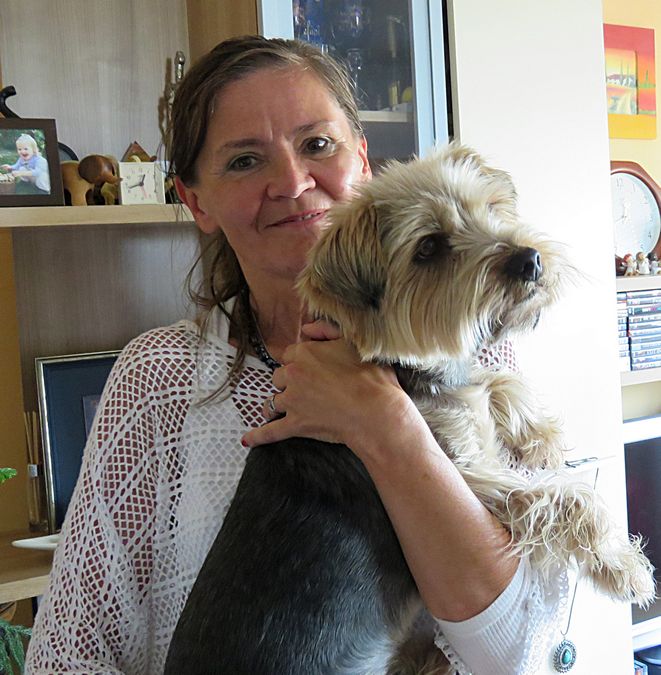 hostess and dog