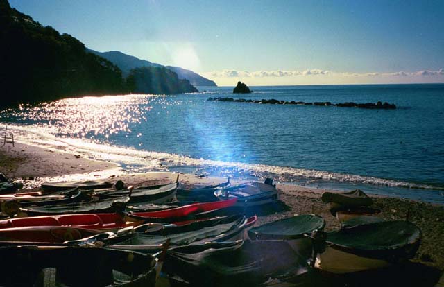 Monterosso shoreline near sunrise