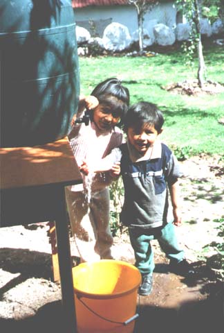 Children collecting water